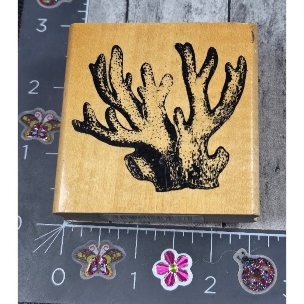 Anita's Coral Ocean Life Sea Rubber Stamp Wood #L75